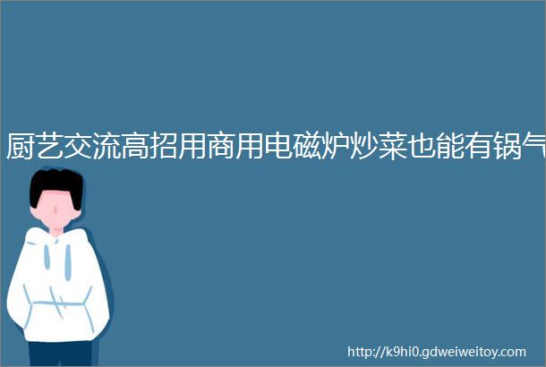 厨艺交流高招用商用电磁炉炒菜也能有锅气